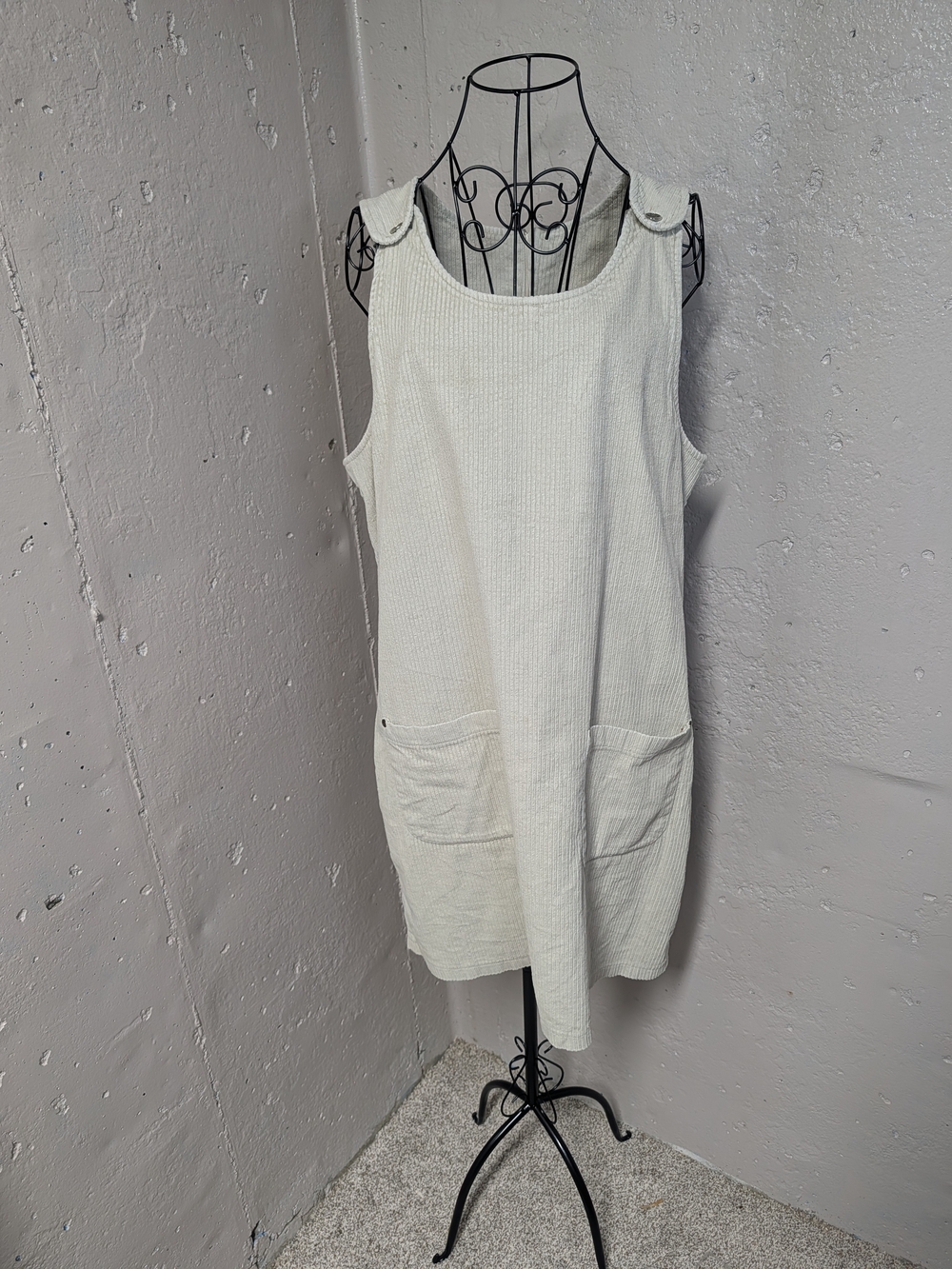 Vintage Sonoma Cream Corduroy Jumper Dress Pinafore